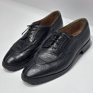 VTG To Boot New York Black Exotic Leather Oxford Shoes Made in Italy Men 9.5M
